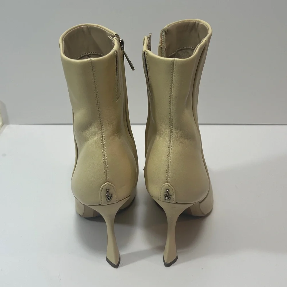 Sam‎ Edelman Ella Ankle Boots Eggshell Size 8.5 pointed toe